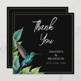 エメラルドハミングバード離れトロピカル結婚ズ サンキューカード