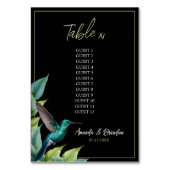 エメラルドハミングバード離れトロピカル結婚ズ テーブルナンバー (裏面)