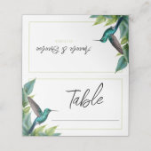 エメラルドハミングバード離れトロピカル結婚ズ プレイスカード (外部開封)