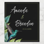 エメラルドハミングバード離れトロピカル結婚ズ ワインラベル (シングルラベル)