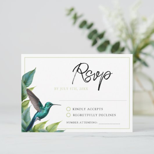 エメラルドハミングバード離れトロピカル結婚ズ 出欠カード (スタンド正面)