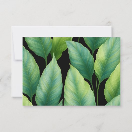 エメラルドハミングバード離れトロピカル結婚ズ 出欠カード (裏面)