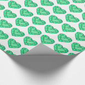 エメラルドハートの水の色のアートラップパターン(の模様が)あるラップ ラッピングペーパー (角)