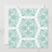 エメラルドハートモダンフローラ結婚タイポグラフィ 招待状 (裏面)