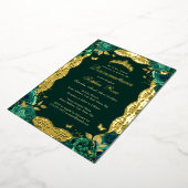 エメラルドバラレースバタフライキンセアニェラ誕生日 箔招待状 (回転した状態)