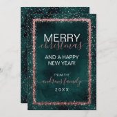 エメラルドバラ金ゴールドが紙吹雪クリスマス シーズンカード (正面/裏面)
