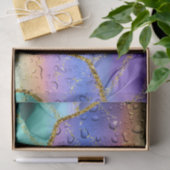 エメラルドパープルピーコック水滴パーソナライズされた 薄葉紙 (ギフト)