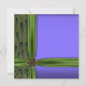 エメラルドパープルピーコック30th誕生日招待状 招待状 (裏面)