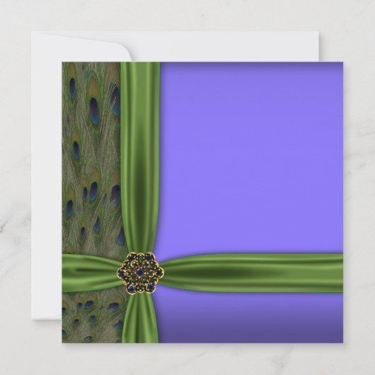 エメラルドパープルピーコック30th誕生日招待状 招待状 (裏面)