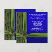 エメラルドピーコックの誕生日 招待状 (正面/裏面)