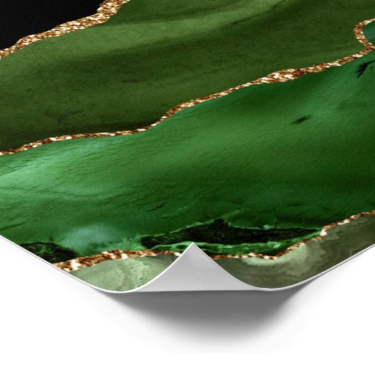 エメラルドフェイクグリーンの石灰が出コンテンポラリーる ポスター (角)