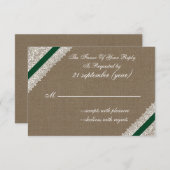 エメラルドフェイクグリーンrsvp 3.5 x 5 出欠カード (正面/裏面)