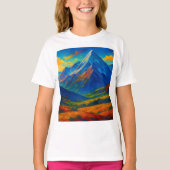 エメラルドフォレストの水彩キャンバス Tシャツ (正面)