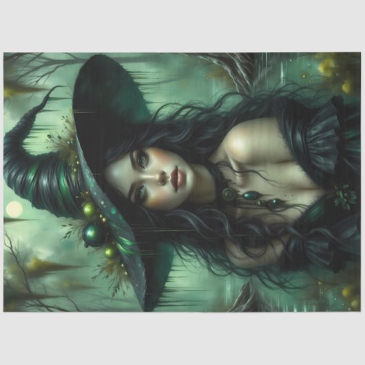エメラルドフォレストの魅惑の沼の魔女ファンタジー 薄葉紙 (正面)
