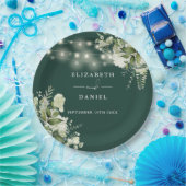 エメラルドフローラストリングラ結婚イト ペーパープレート (パーティー)