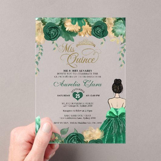 エメラルドフローラプリンセスミクリンスキンセアニラ アクリル招待状 (インサイチュ (ポータブル))