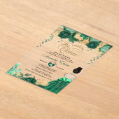 エメラルドフローラプリンセスミクリンスキンセアニラ アクリル招待状 (レイダウン)