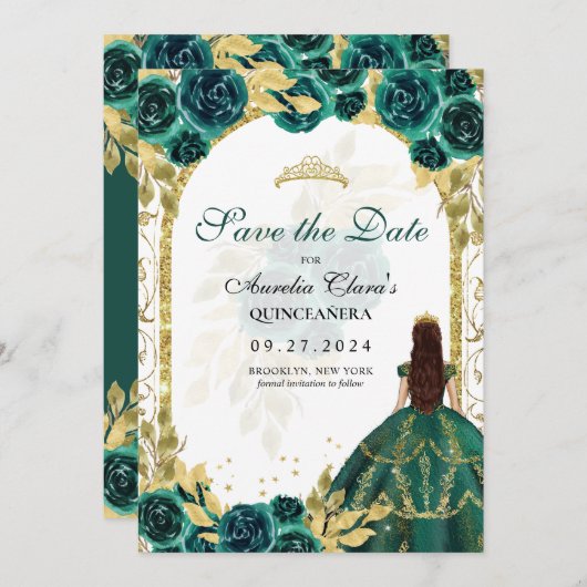 エメラルドフローラプリンセス金ゴールドアーチキンセアニェラ 案内状 (正面/裏面)