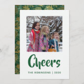 エメラルドフローラベルベットDamask家族の写真 シーズンカード (正面/裏面)