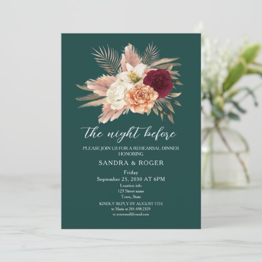 エメラルドフローラリハーサルディナー招待状 招待状 (スタンド正面)