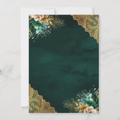 エメラルドフローラレースクリームムスリム結婚ズ 招待状 (裏面)