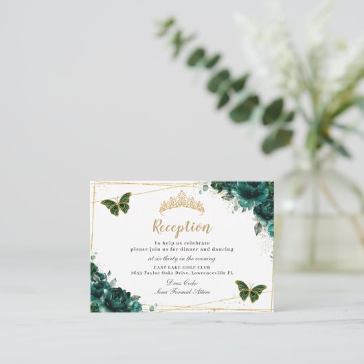 エメラルドフローラ蝶キンセニェラ披露宴 エンクロージャーカード (スタンド正面)