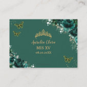 エメラルドフローラ蝶キンセニェラ披露宴 エンクロージャーカード (裏面)