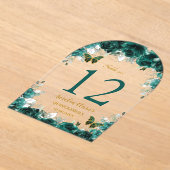 エメラルドフローラ金ゴールドキンセアニラXV 16テーブル番号 アクリル招待状 (レイダウン)