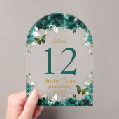 エメラルドフローラ金ゴールドキンセアニラXV 16テーブル番号 アクリル招待状 (インサイチュ (ポータブル))