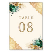 エメラルドフローラ金ゴールドレース結婚クリーム テーブルナンバー (正面)