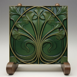 エメラルドフローリッシュ：アールヌーボーインスパイア タイル