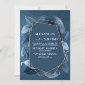 エメラルドブルーモダントロピカルデスティネーションウェディング 招待状 (正面)