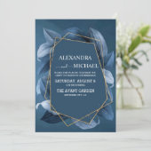エメラルドブルーモダントロピカルデスティネーションウェディング 招待状 (スタンド正面)
