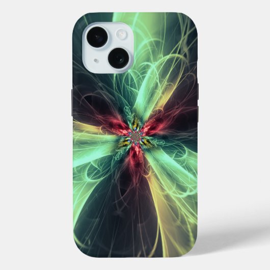 エメラルドプラズマエネルギー フラクタルアート Case-Mate iPhoneケース (裏面)