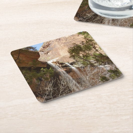 エメラルドプール滝Iジオン国立公園 スクエアペーパーコースター (アングル)