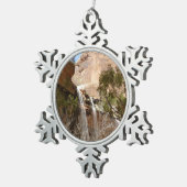 エメラルドプール滝Iジオン国立公園 スノーフレークピューターオーナメント (右)