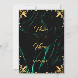 エメラルドベルベット効果結婚式招待状 招待状