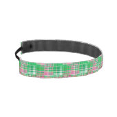 エメラルドホットピンク名門私立校風のパッチワークマドラスモノグラム アスレチックヘッドバンド (左)