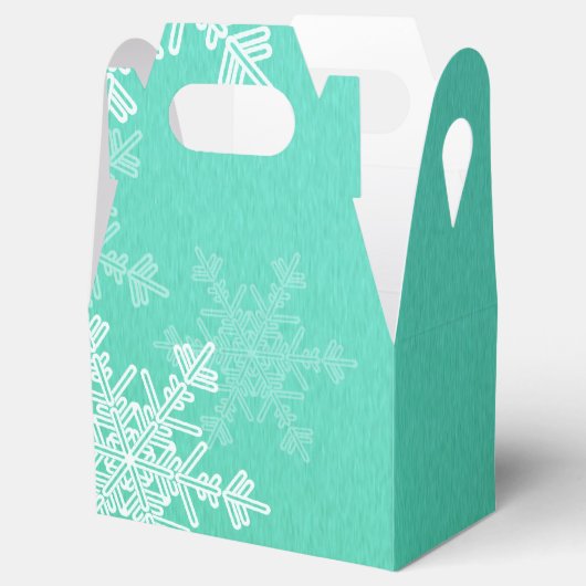 エメラルドホワイトスノーフレークミニマリスクリスマス フェイバーボックス (オープン)