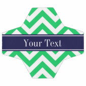 エメラルドホワイトLGシェブロン海軍ブルーネームモノグラム サッカーボール (フラット)