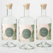 エメラルドボタニカルモダン金ゴールドユーカリプトゥスジンオーバル リキュールボトルラベル (ボトル)