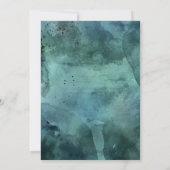 エメラルドマグノリアミニマルウォーター結婚カラー 招待状 (裏面)