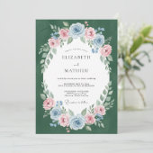 エメラルドマーブルの花冠の結婚式 招待状 (スタンド正面)