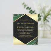エメラルドマーブルフォトバジェット結婚式招待状 (スタンド正面)