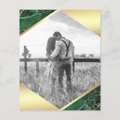 エメラルドマーブルフォトバジェット結婚式招待状 (裏面)