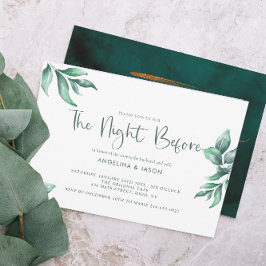 エメラルドマーブル&金ゴールドグリーナリーリハーサルディナー 招待状