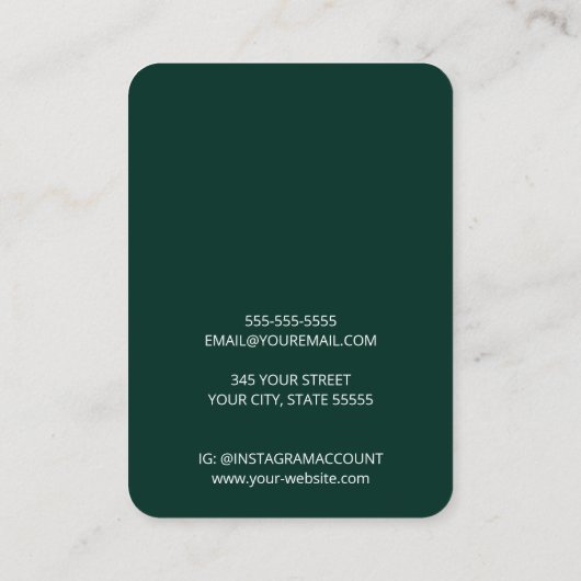 エメラルドミニマルイヤリングディスプレイカード 名刺 (裏面)