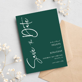 エメラルドミニマルグリーン結婚書道 セーブザデート