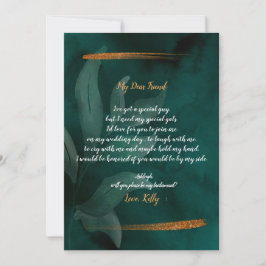 エメラルドモダングリーンとエヴァが私の花嫁のメイドになる 招待状