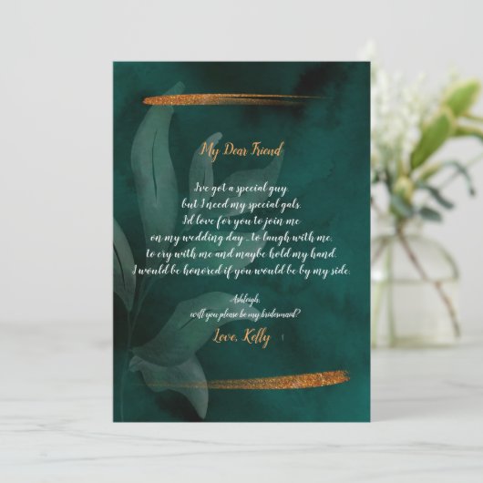 エメラルドモダングリーンとエヴァが私の花嫁のメイドになる 招待状 (スタンド正面)